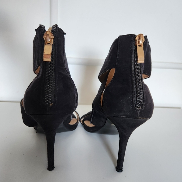 SERGIO BARI Black high heels suede sandals Size 7 - Picture 7 of 8